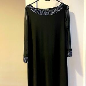 Tiana B. Black Dress with Beaded Neckline